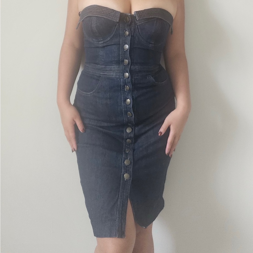 Vintage Betsey Johnson Denim Midi Dress